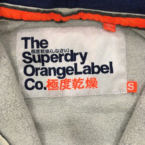 Superdry Men's Small Hoodie Full Zip Navy Blue Sweater - Picture 5 of 6